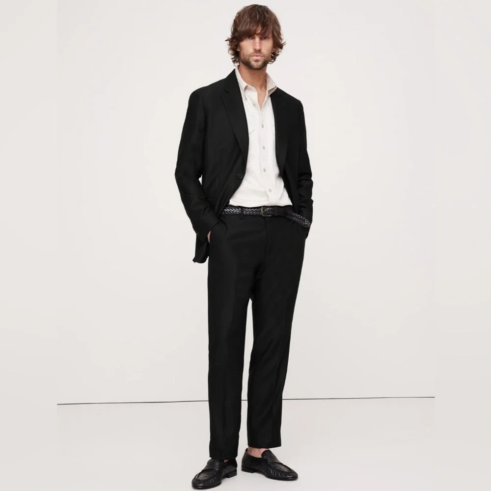 NWT Banana Republic Signature Italian Hopsack Black Suit Pant Men’s Size 32S